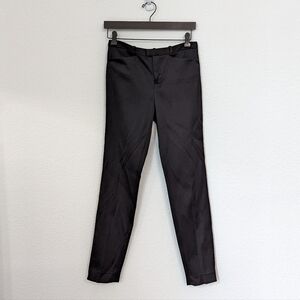 ATM Anthony Thomas Melillo Satin Mid-Rise Slim Leg Pant Black 2 evening preppy